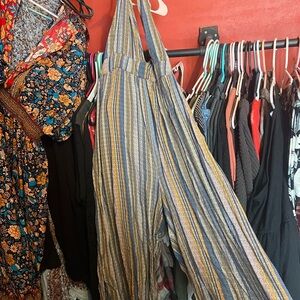 Striped Halter Jumpsuit